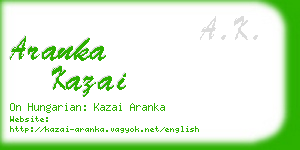 aranka kazai business card